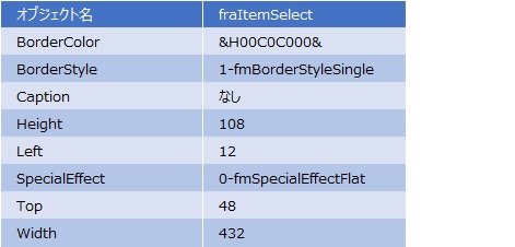 フレームの設定