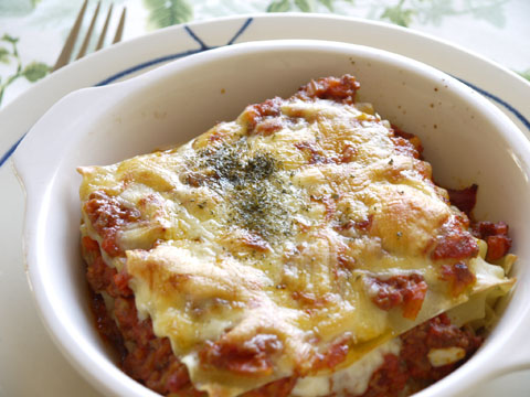 ミートソースで作ったラザニア