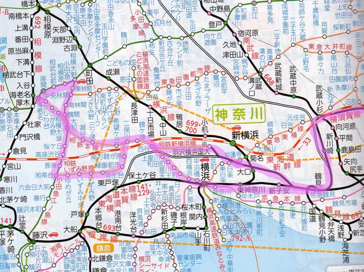 電車車内路線図（相鉄線） 相鉄・JR直通線の路線図・地図 - ジョルダン