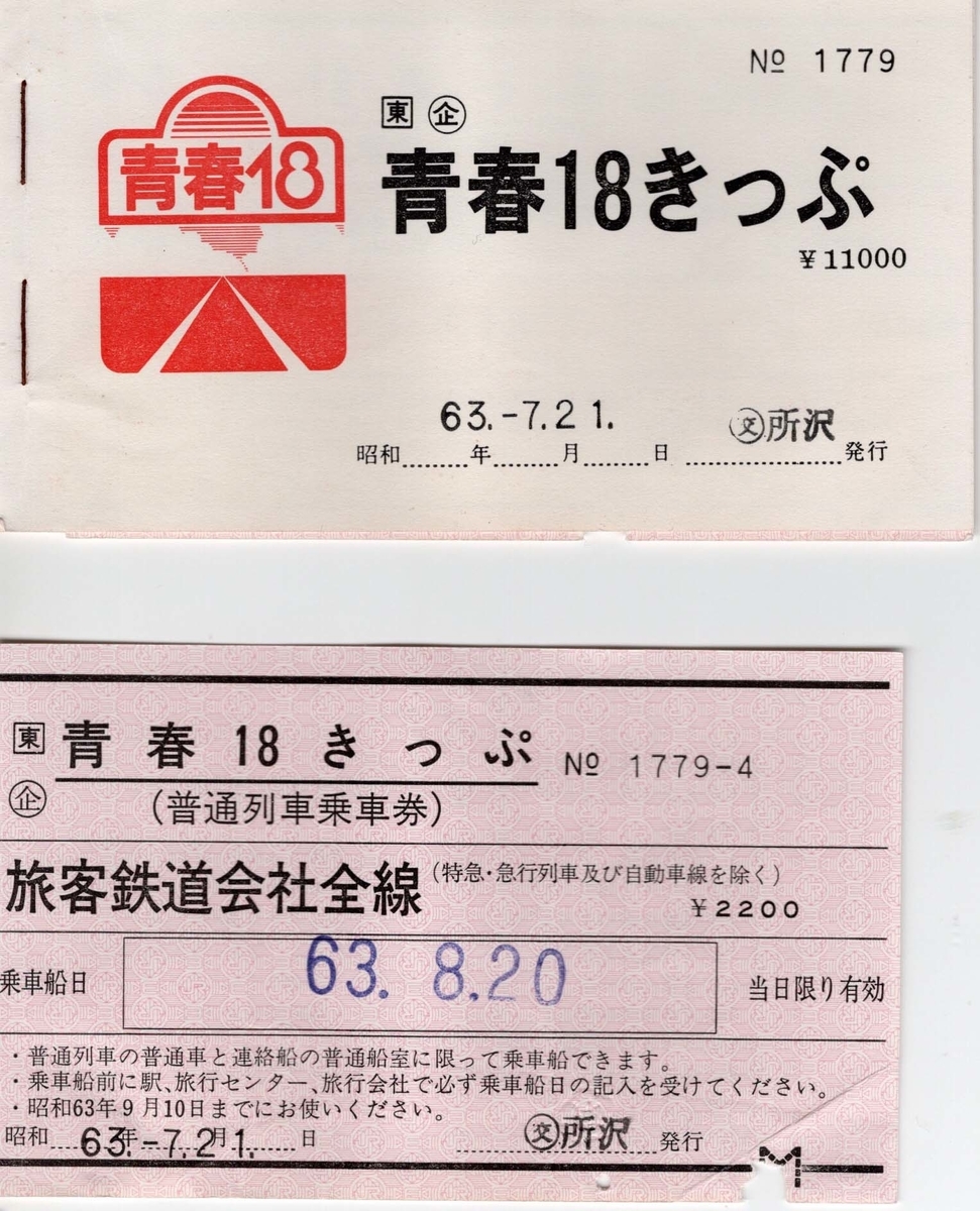 冊子時代の青春18きっぷ〜過去旅お宝シリーズ・1 - 基本は日帰り・ご 