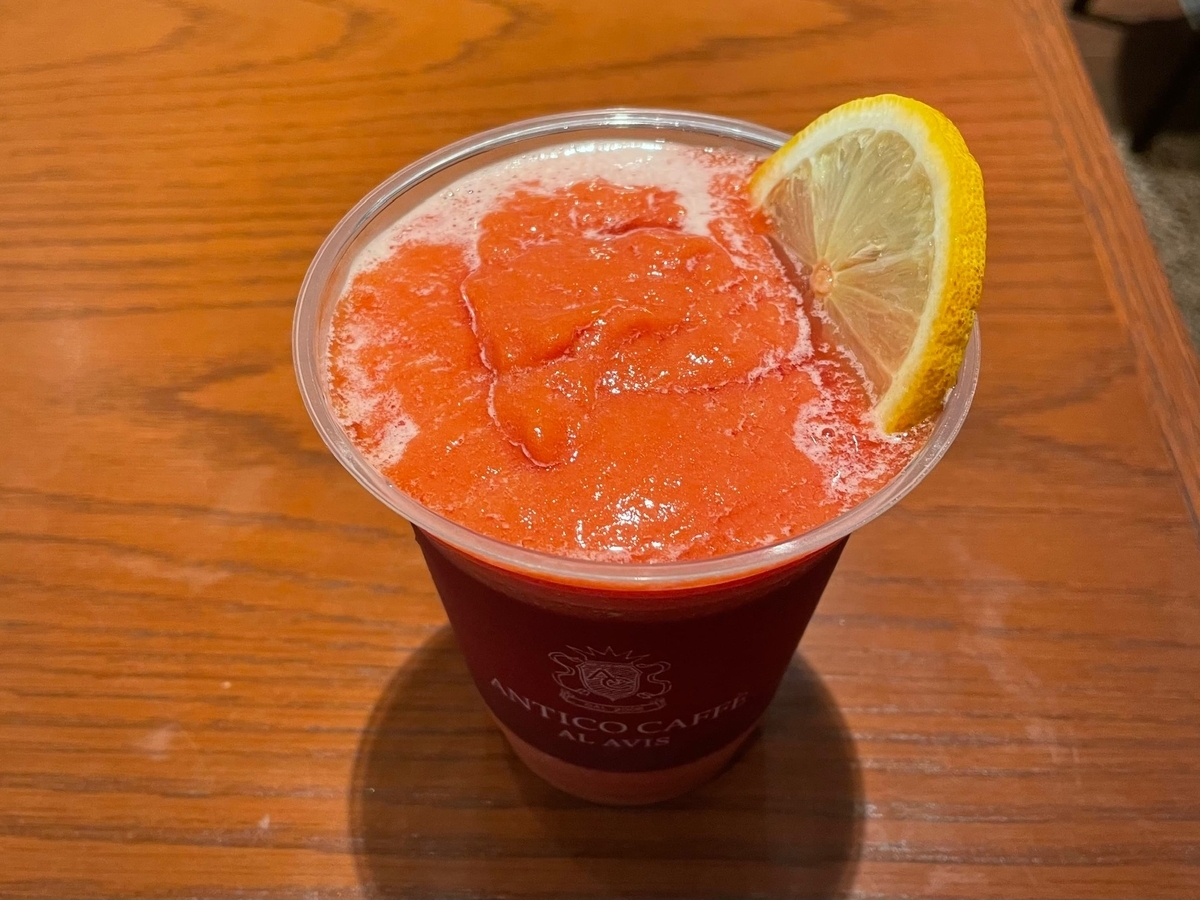 アンティコカフェのトマト&シチリアレモンのグラニータ