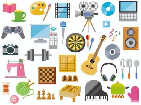 A photo featuring numerous hobby illustrations