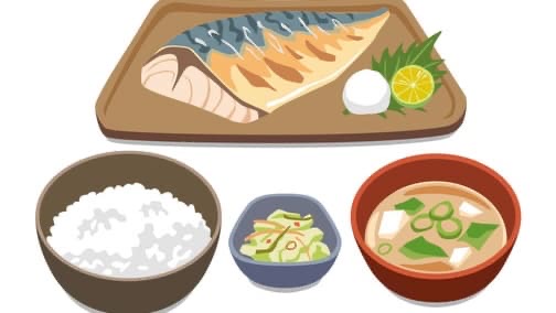 魚定食のイラスト画像