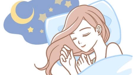 熟睡する女性のイラスト画像