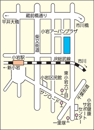 小岩アーバンへの地図画像