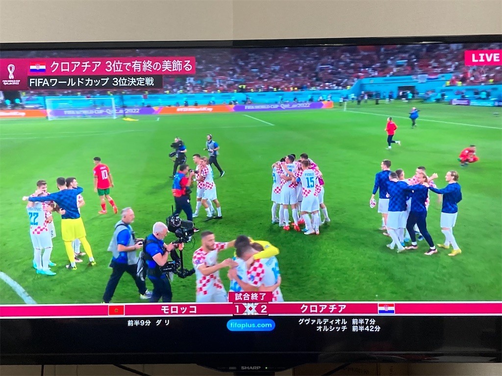 3位決定戦 クロアチアvsモロッコ サッカーワールドカップ2023