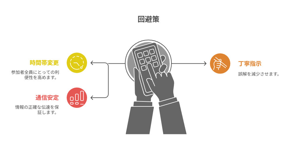 混雑を避ける時間選び、丁寧さを明示した依頼、通信経路の切替で安定度を上げる␠␠