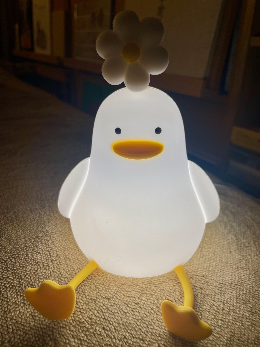 触れると光るアヒルのランプ