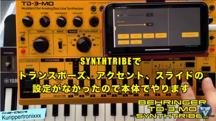 BEHRINGER TD-3-MO ベリンガー 操作方法 その4 〜SYNTHTRIBE編