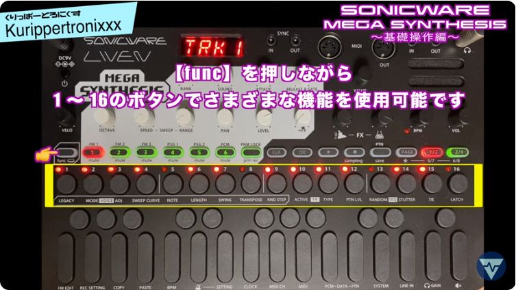 SONICWARE LIVEN MEGA SYNTHESIS ソニックウェア 操作方法 その1