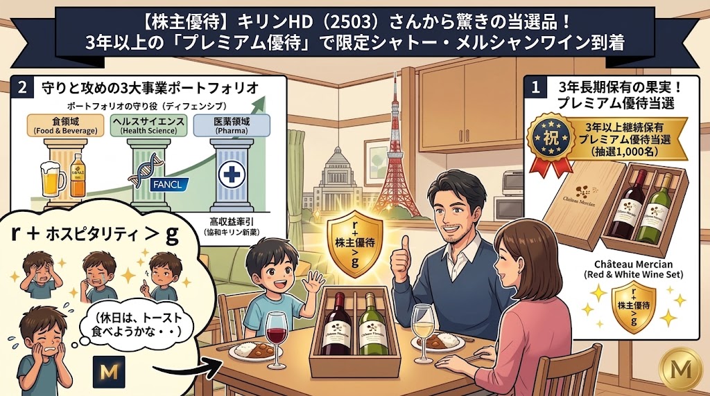 株主優待】キリンHD（2503）のプレミアム優待に当選！限定シャトー
