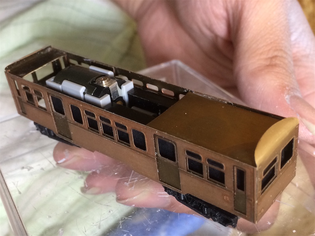 Nゲージ蒲原鉄道モハ91(しもたか企画製キット組立) 制作記 - 傘縫み