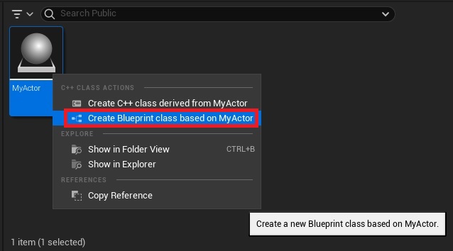 UE5でC++のActorクラスからBlueprintクラスを作成する方法 - Masamichi_Fujiwaraのメモ