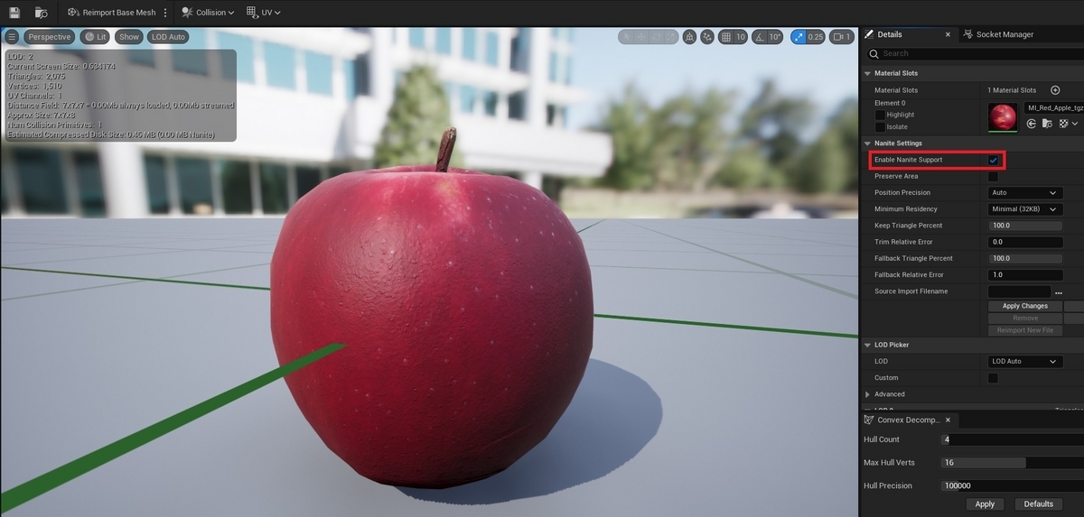 Geometrycollection UE5でMegaScansのリンゴを破壊する方法 - Masamichi_Fujiwaraのメモ