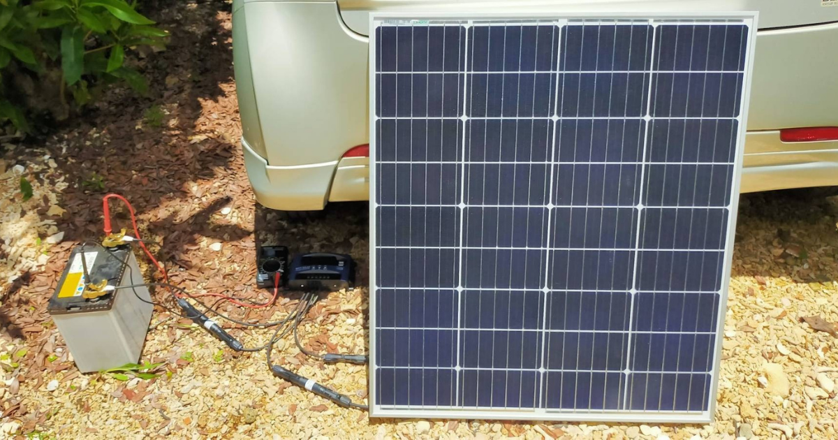 100Wソーラーパネルと40B19Lバッテリーで太陽光発電中