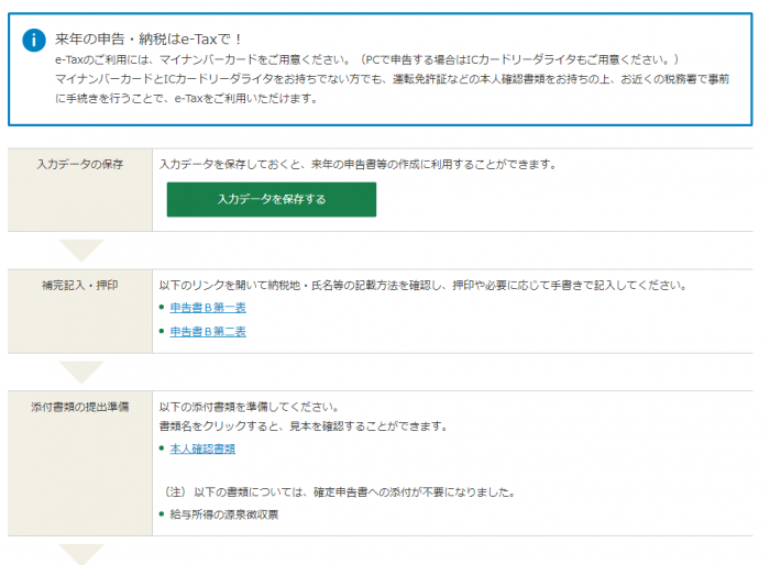 確定申告書B