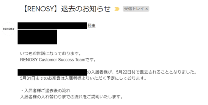 退去連絡