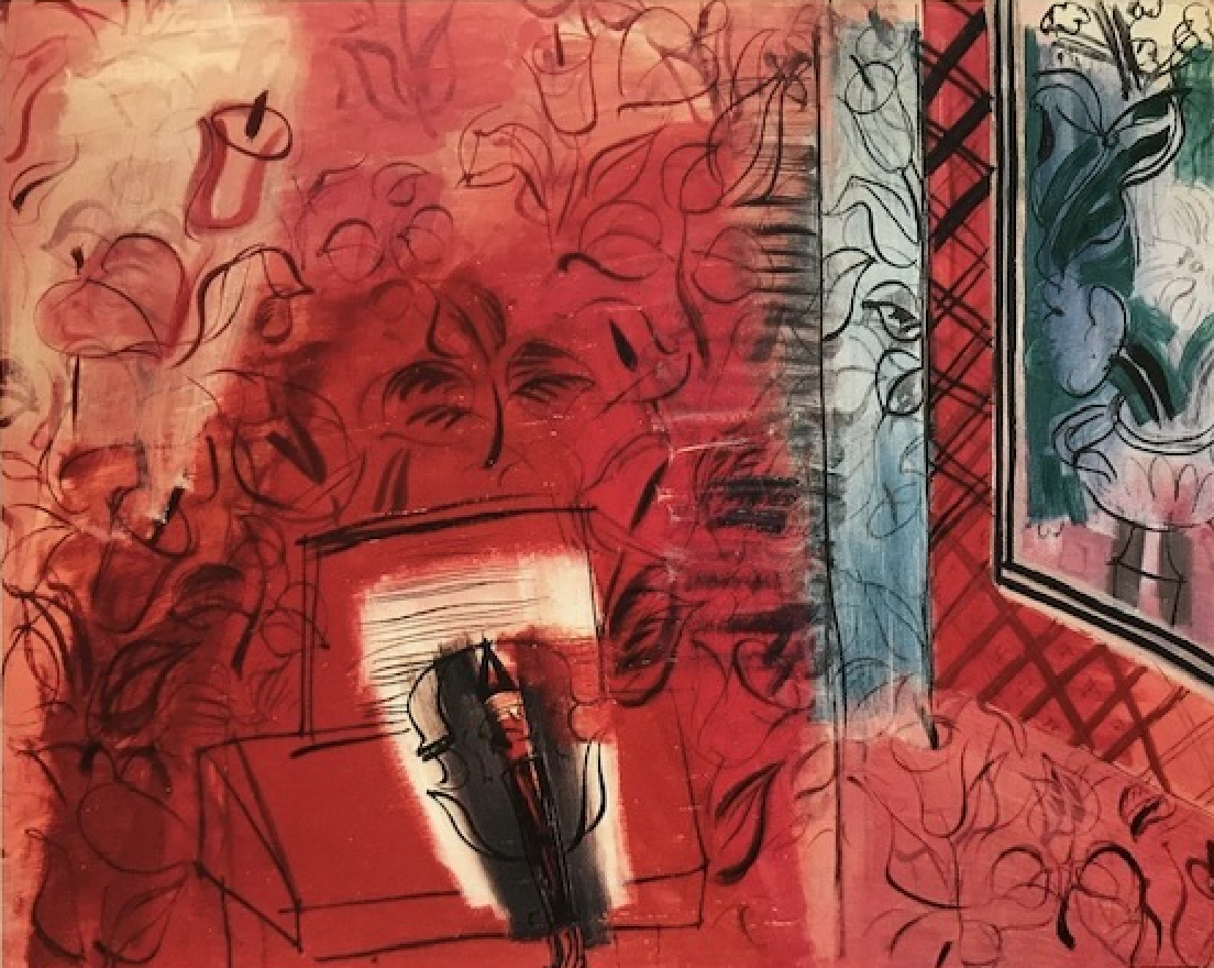 デュフィ　Dufy「Nature morte au violon」額付き デュフィ Dufy「Nature morte au violon」額付き