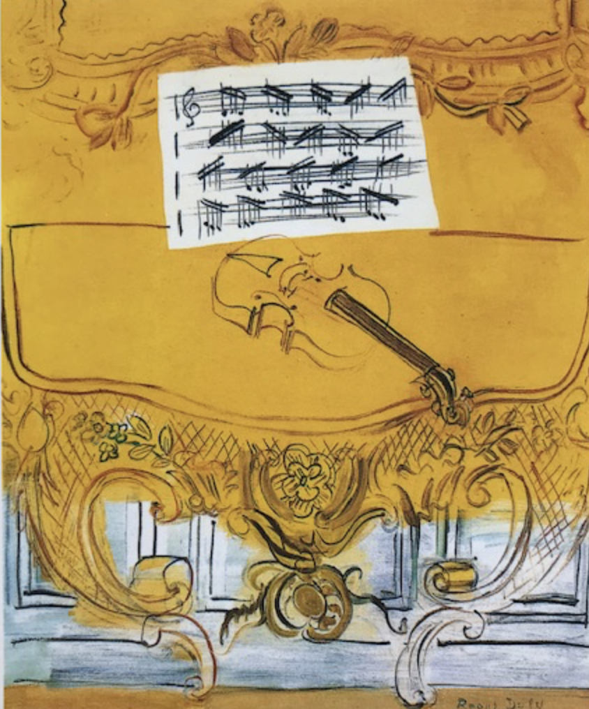 デュフィ　Dufy「Nature morte au violon」額付き Raoul Dufy - 好きなもの、心惹かれるもの