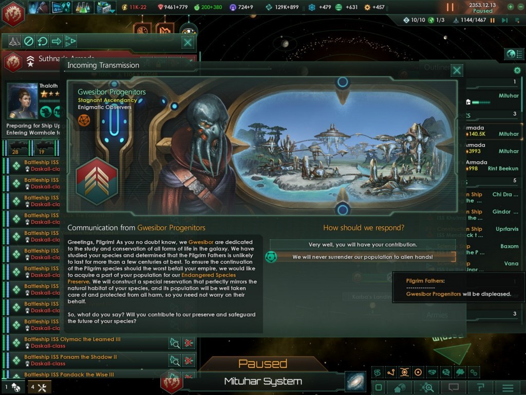 Stellarisプレイ日記 没落帝国との戦い 君ゲーム僕ゲーム