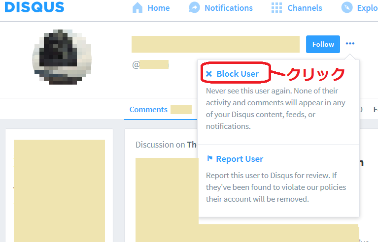 Disqusでのブロックのやりかた2