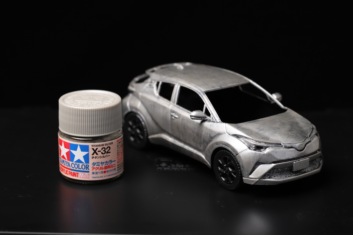 カーモデルの筆塗り欲を満たしたいならアオシマの楽プラかもしれない C Hr 火星深青
