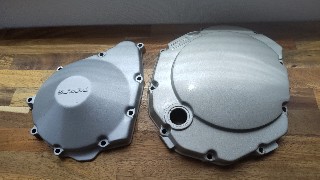 【再塗装品】r1-z クラッチカバー 中古クラッチカバーとスターターギアカバーの塗装剥離と焼付塗装