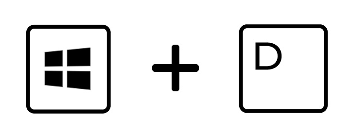 「Windows」キー+「D」キーイメージ画像