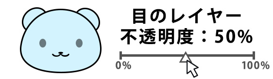 レイヤーの不透明度の例