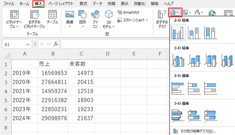 グラフの挿入