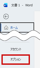 左下にあるオプションをクリックする