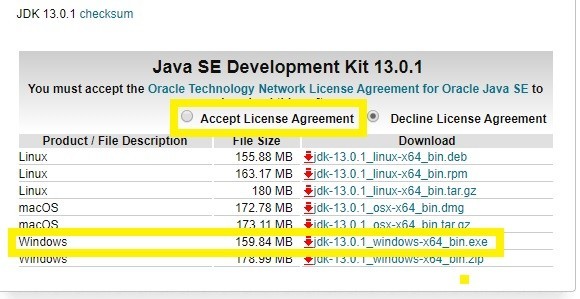 Java SE開発キット13.0.1