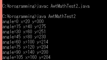 AwtMathTest2.java実行結果