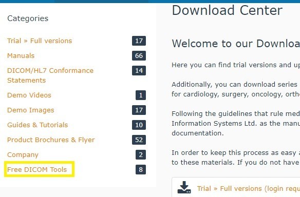 「Free DICOM Tools」