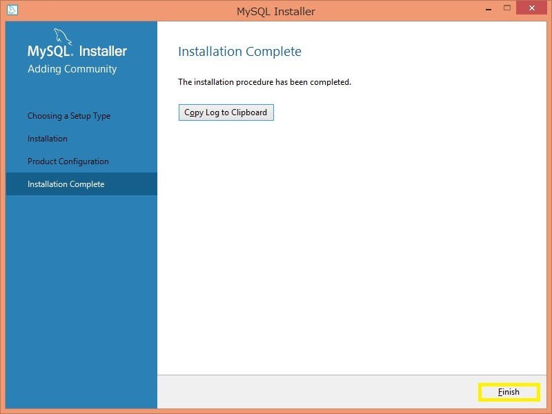 初期設定の終了