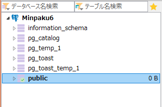 データベース「Minpaku6_development」