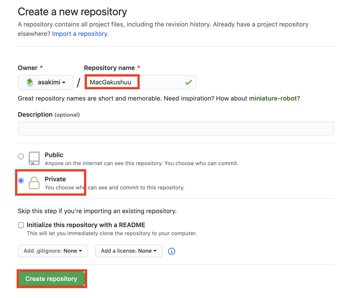 Create repository
