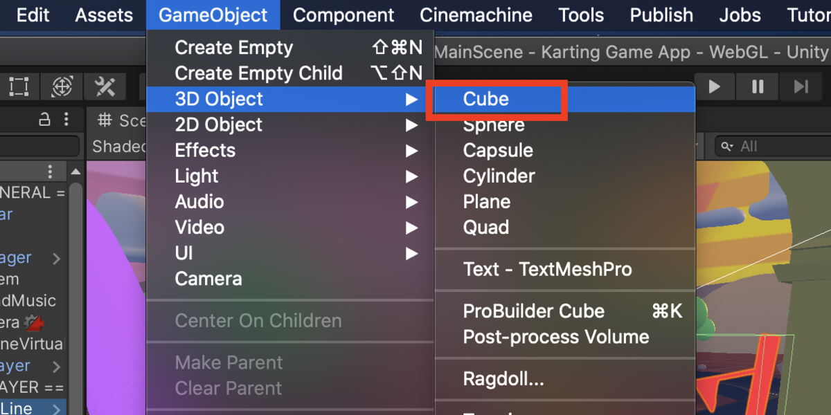 f:id:MrRadiology:20201013210443p:plain GameObject > 3DObject > Cube