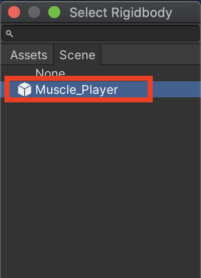 Muscle_Playerを選択