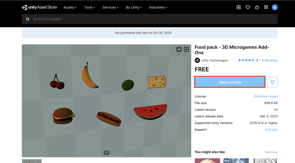 f:id:MrRadiology:20201020140647p:plain 「Open in Unity」