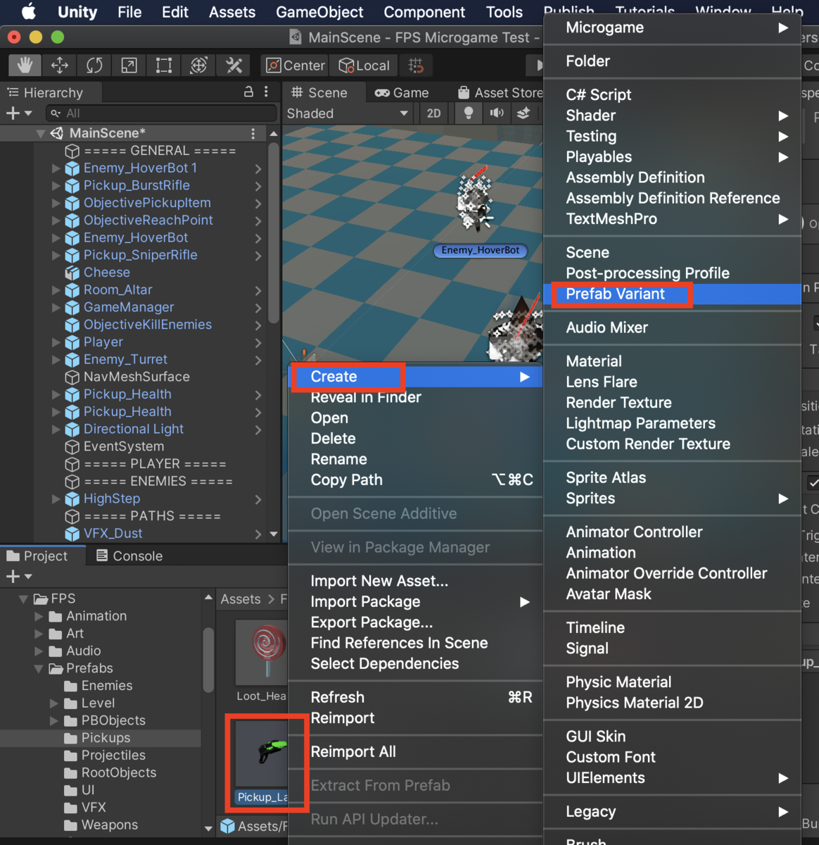 f:id:MrRadiology:20201024174403p:plain 「Create」>「Prefab Variant」