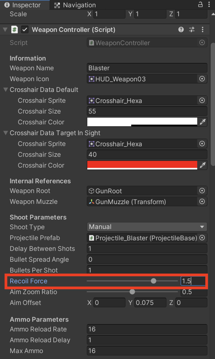 f:id:MrRadiology:20201024212909p:plain Recoil Forceを「1.5」