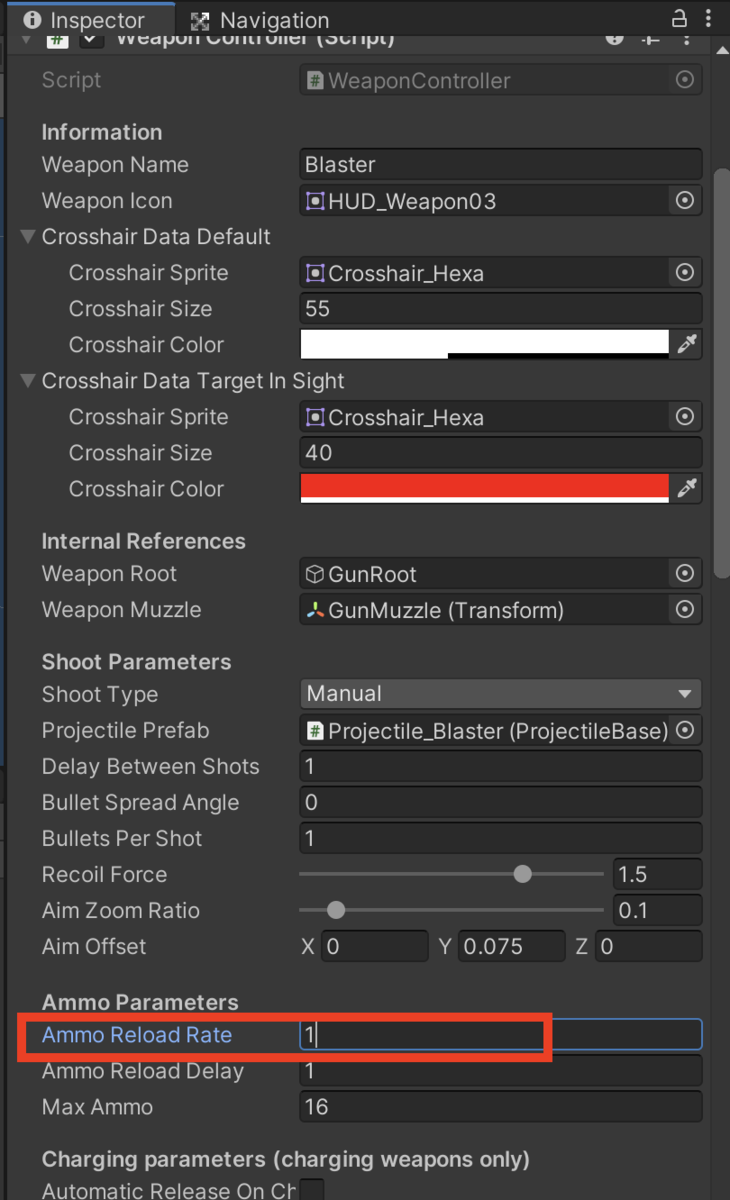 Ammo Reload Rate を「1」