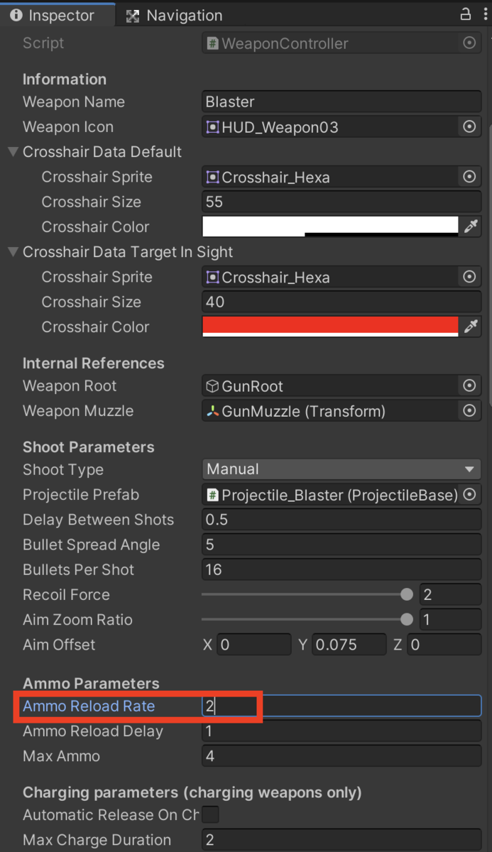 Ammo Reload Rate を「2」