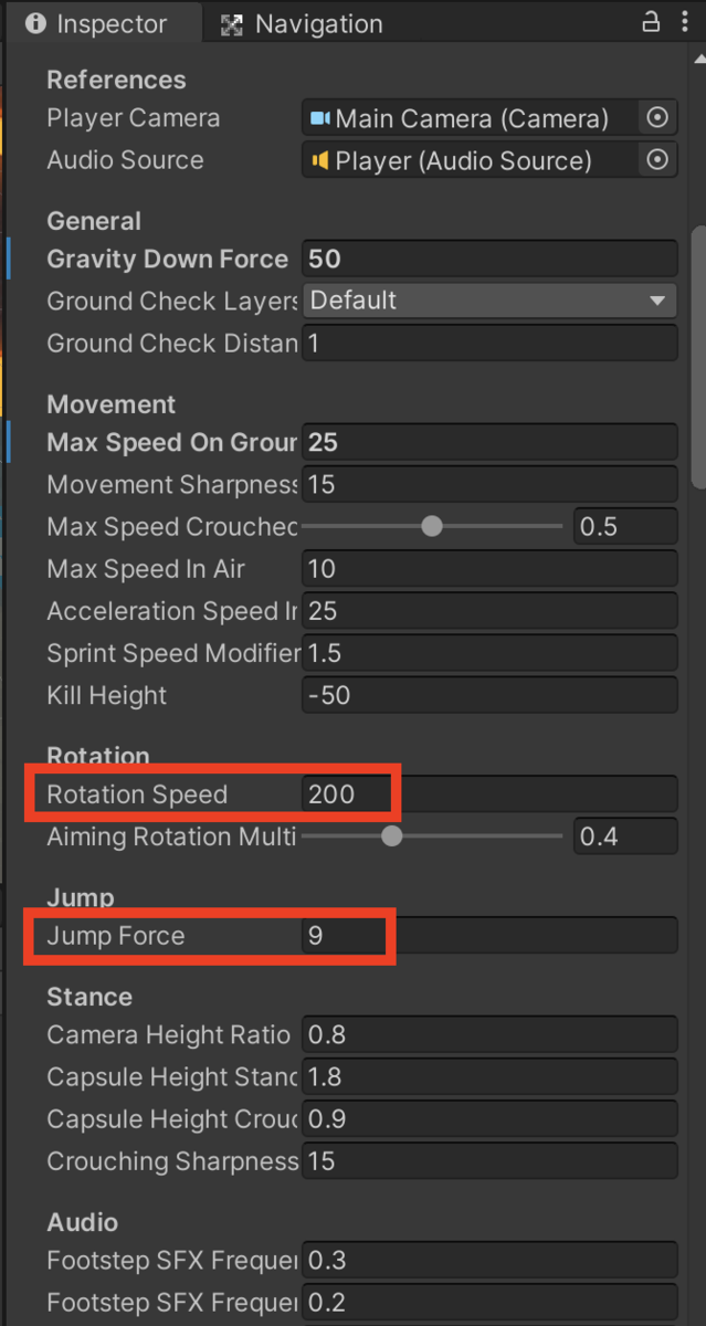 f:id:MrRadiology:20201026174859p:plain Jump ForceとRotation Speed