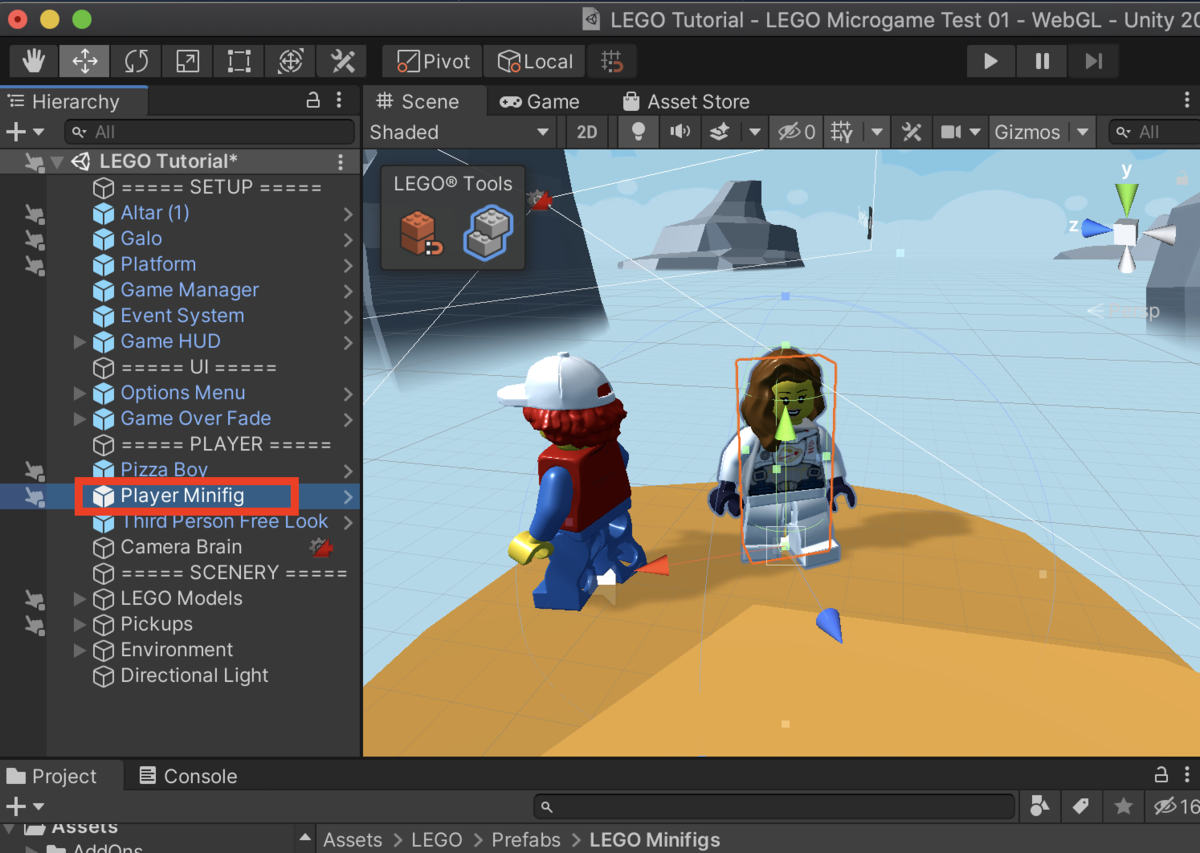 f:id:MrRadiology:20201104075309p:plain 「Player Minifig」オブジェクトを選択