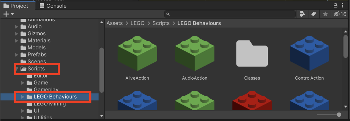 f:id:MrRadiology:20201105155522p:plain Assets > LEGO > Scripts > LEGO Behaviours