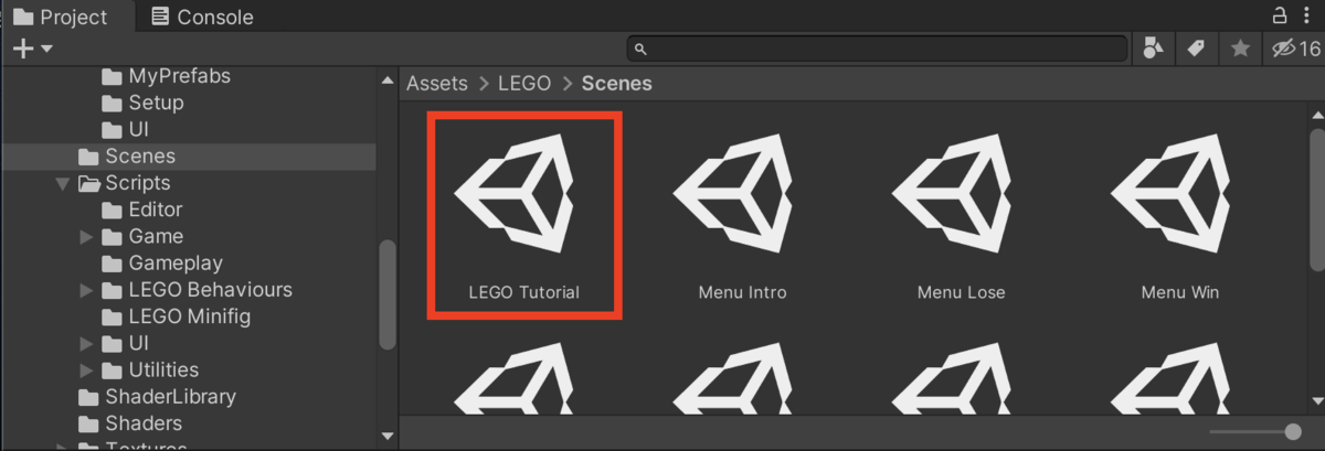 f:id:MrRadiology:20201109110239p:plain 「LEGO Tutorial」シーンをダブルクリック