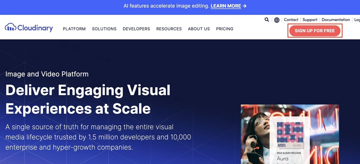 サインアップをクリック