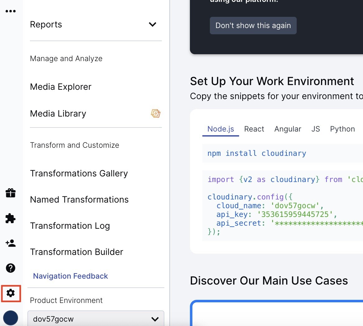 設定をクリック